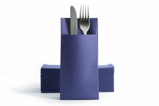 Pack Of 500 40cm Dark Blue 8 Fold Airlaid Pocket Napkins