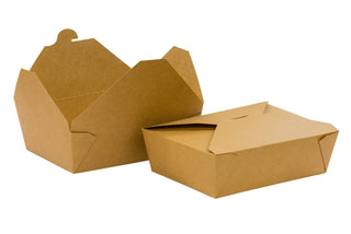 Pack Of 200 Home Compostable Kraft Takeaway Deli Box No3 Paper (2041ml/69oz)